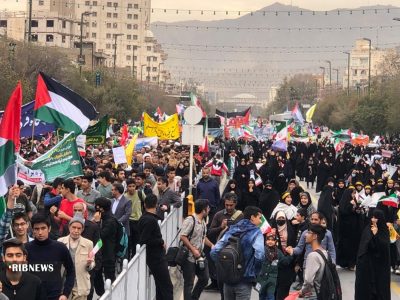 راهپیمایی پرشور مردم خراسان رضوی همزمان با ۱۳ آبان، روز استکبارستیزی